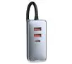 Ładowarka samochodowa Baseus CCBT-A0G Share Together z przedłużaczem 2x USB 2x USB-C 120W Szary