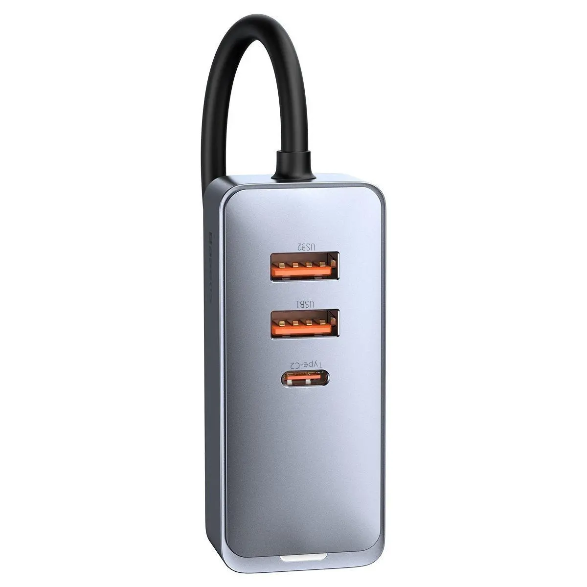 Ładowarka samochodowa Baseus CCBT-A0G Share Together z przedłużaczem 2x USB 2x USB-C 120W Szary