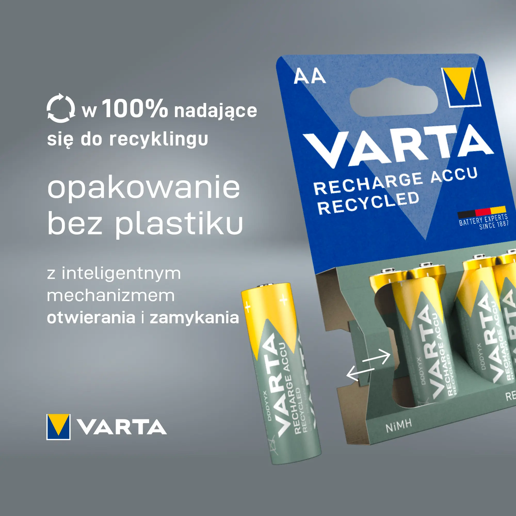 Akumulatorki VARTA Rechargeable ACCU Recycled AAA 800mAh 2szt.