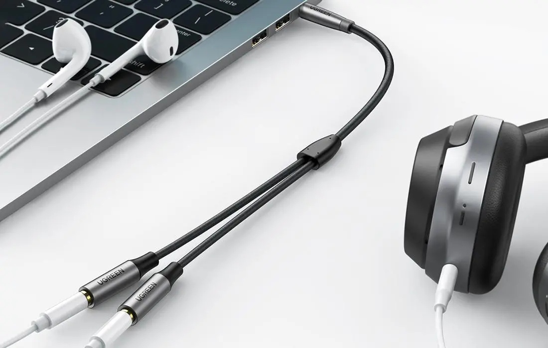Rozdzielacz UGREEN AV191 audio AUX Szary