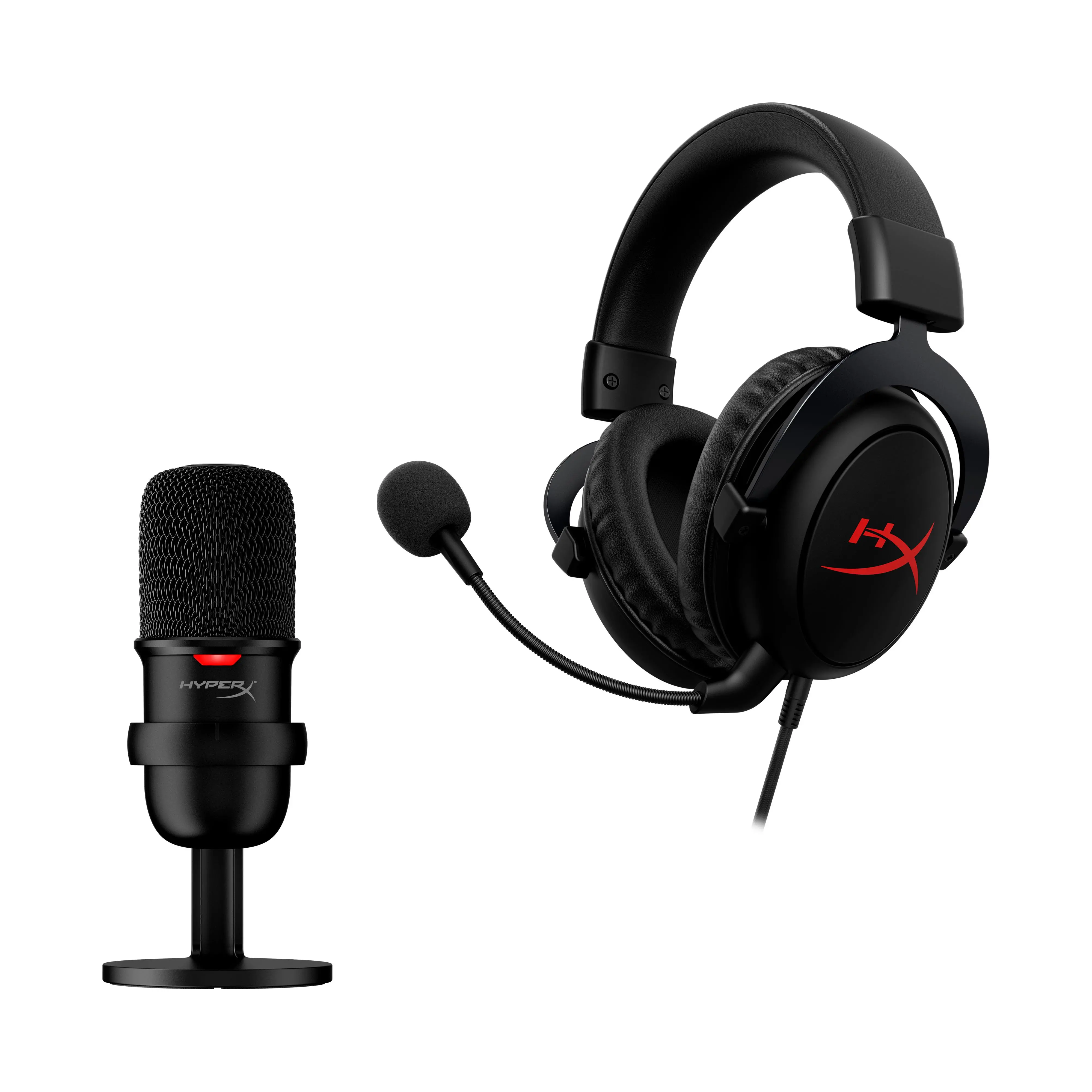 Słuchawki przewodowe z mikrofonem HyperX Streamer Starter Pack Cloud Core + SoloCast Nauszne Czarny