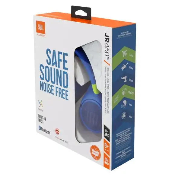 Słuchawki bezprzewodowe JBL JR460NC Dla dzieci Nauszne Bluetooth 5.0 Niebieski