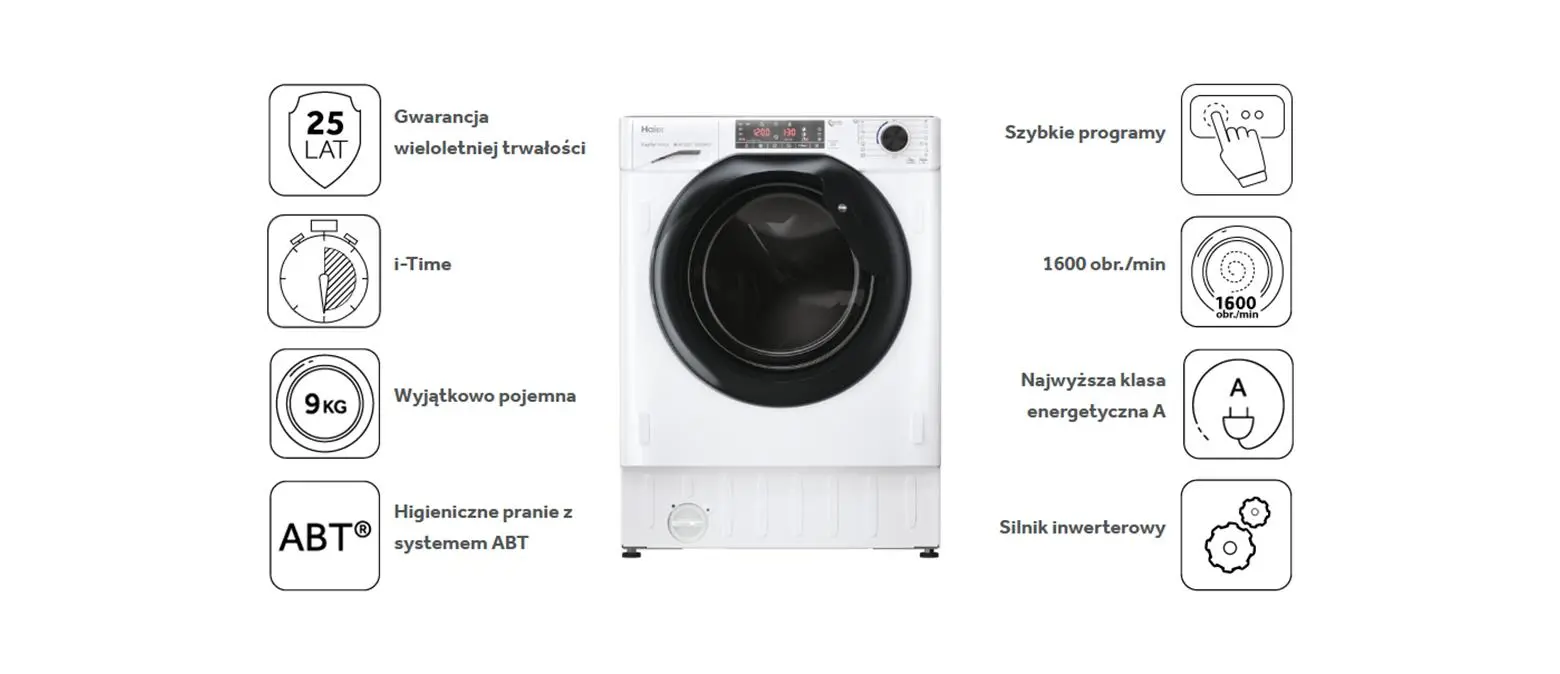 Pralka Haier Seria 4 HWQ90B416FWB-S 9kg 1600obr/min