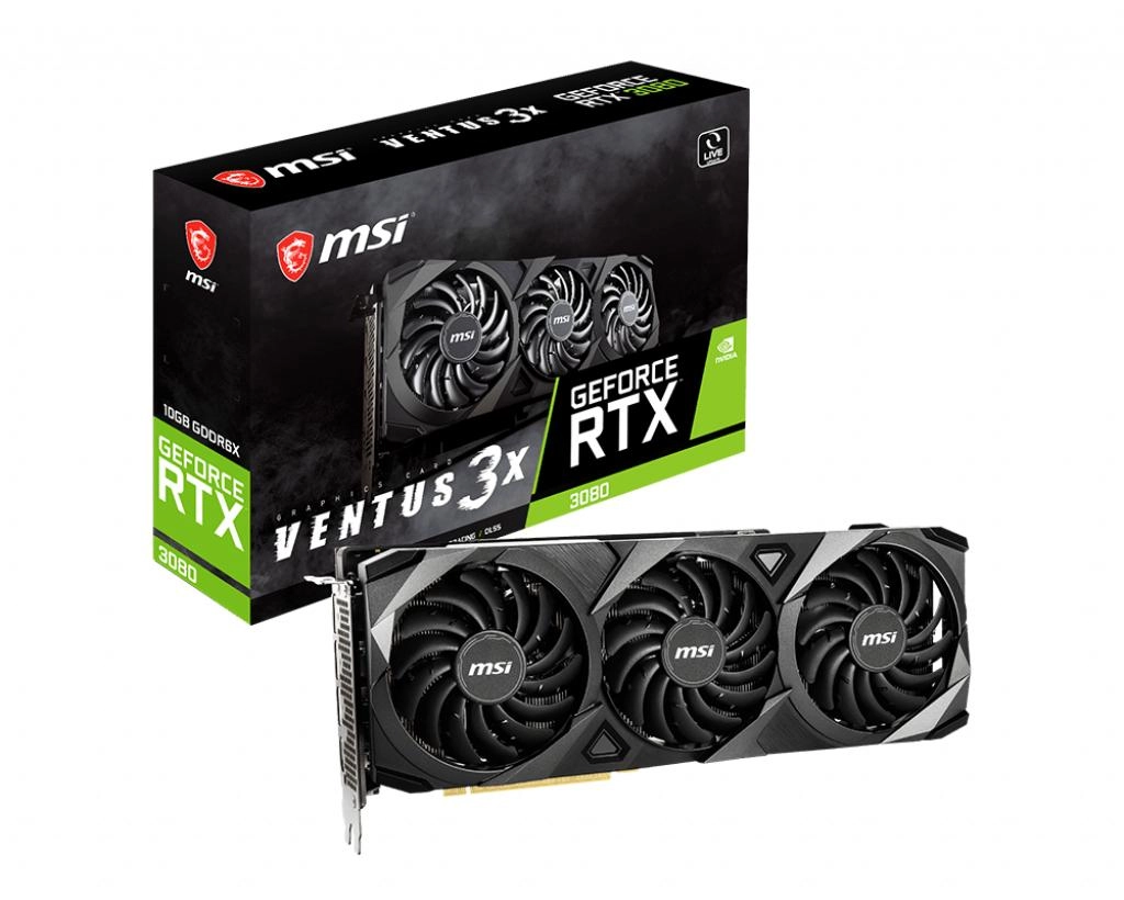 Karta graficzna MSI GeForce RTX 3080 VENTUS 3X OC LHR 10GB GDDR6X 320bit DLSS
