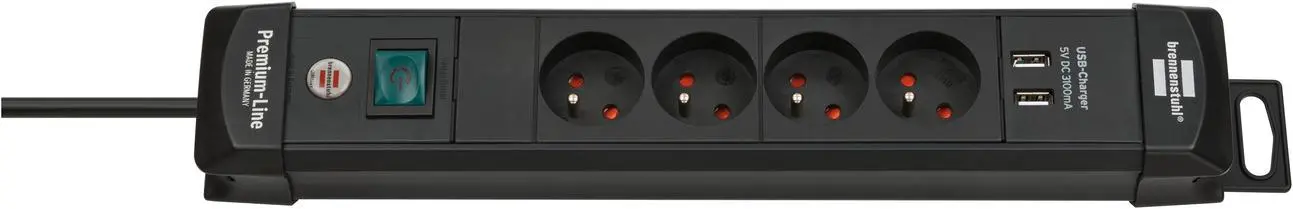 Listwa Brennenstuhl Premium-Line 1951144602 4 gniazda 1,8m Czarny