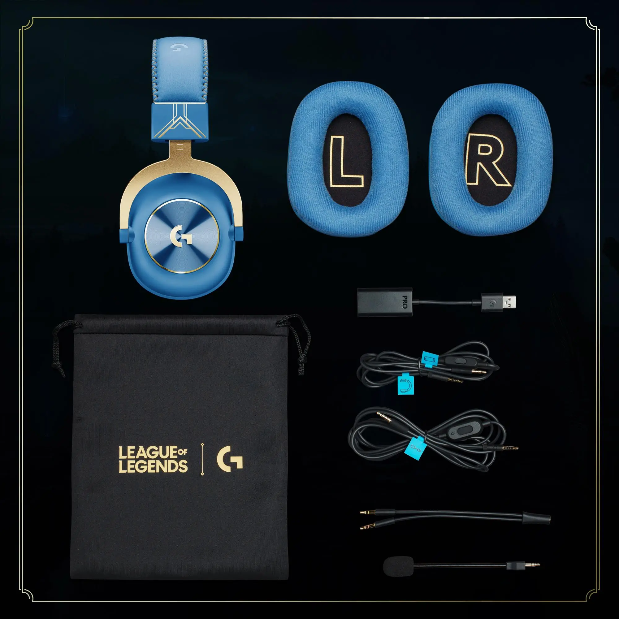 Słuchawki przewodowe z mikrofonem Logitech G Pro X League of Legends Nauszne Niebieski