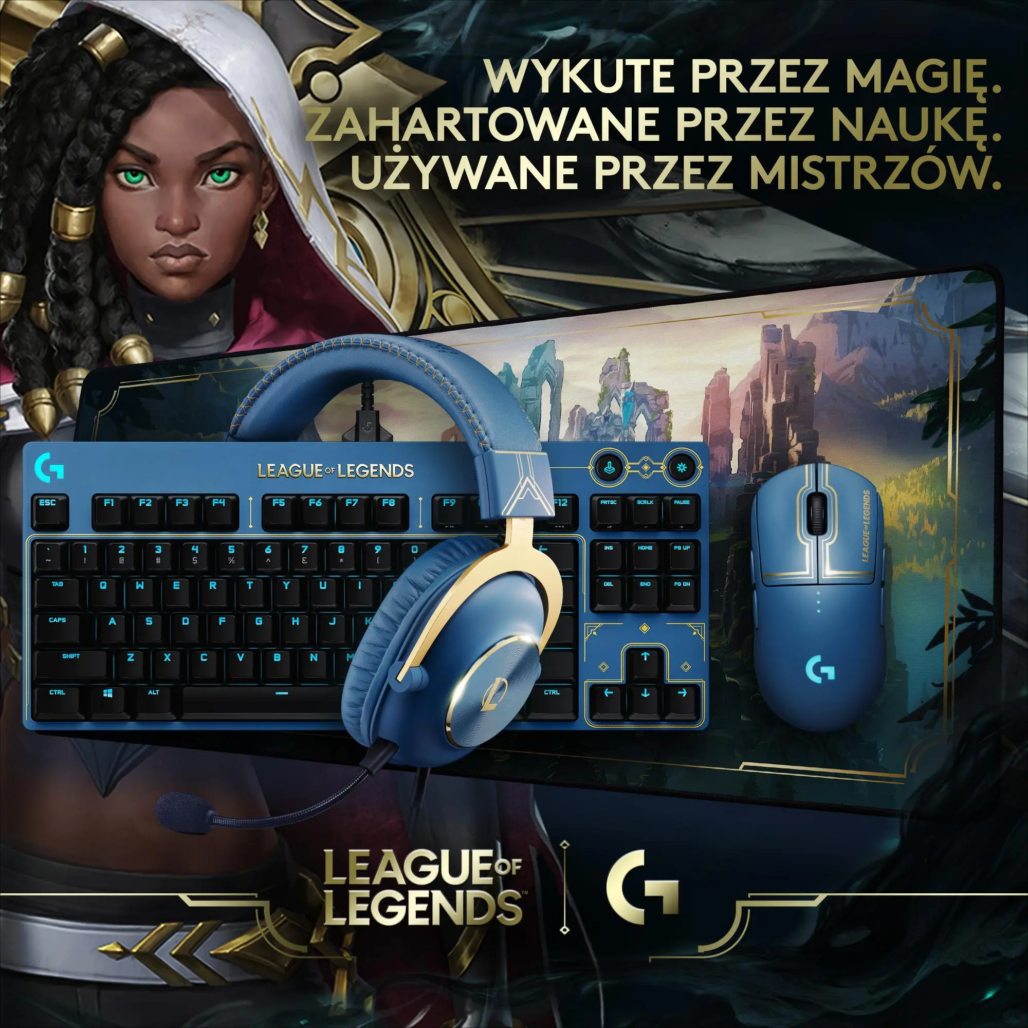 Słuchawki przewodowe z mikrofonem Logitech G Pro X League of Legends Nauszne Niebieski