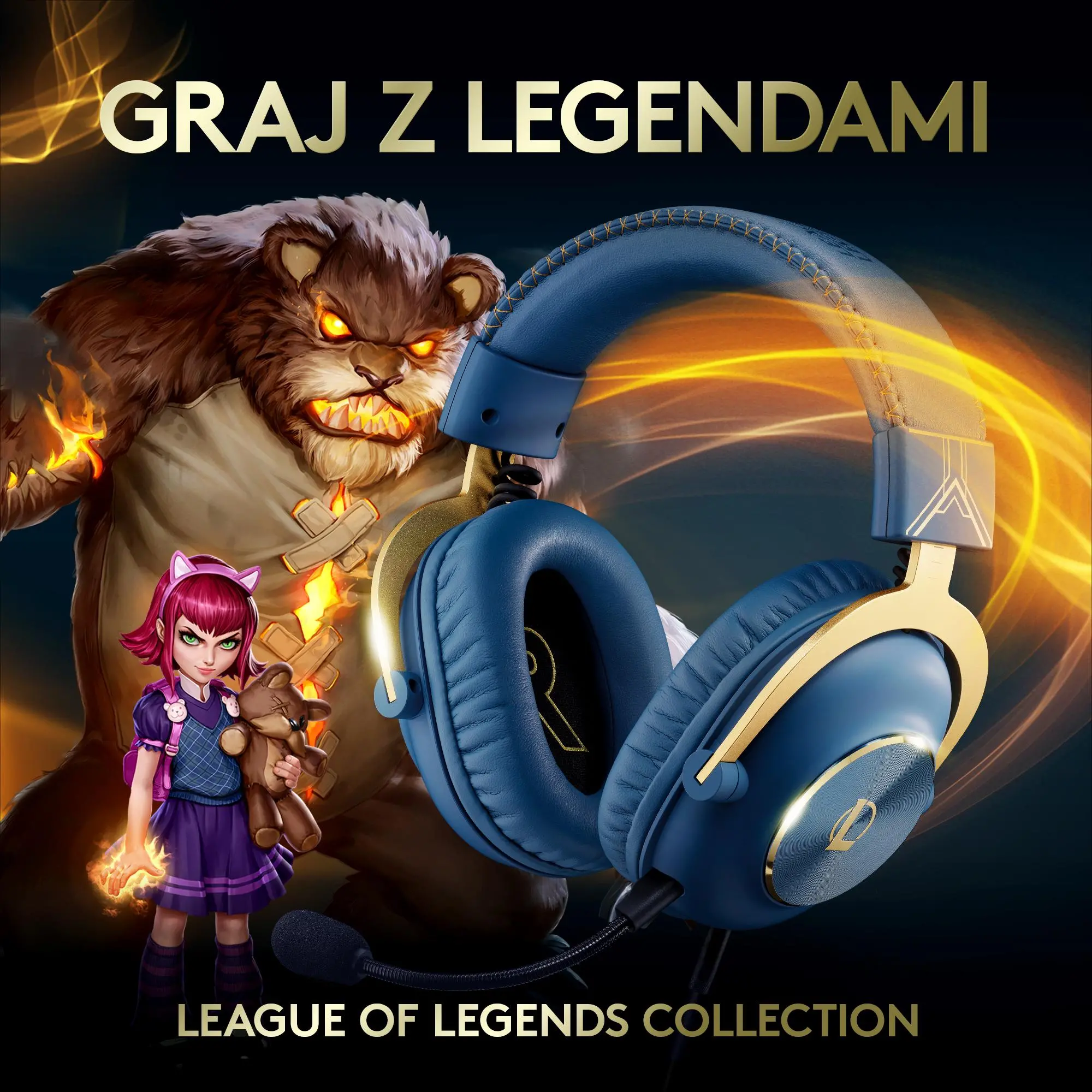 Słuchawki przewodowe z mikrofonem Logitech G Pro X League of Legends Nauszne Niebieski