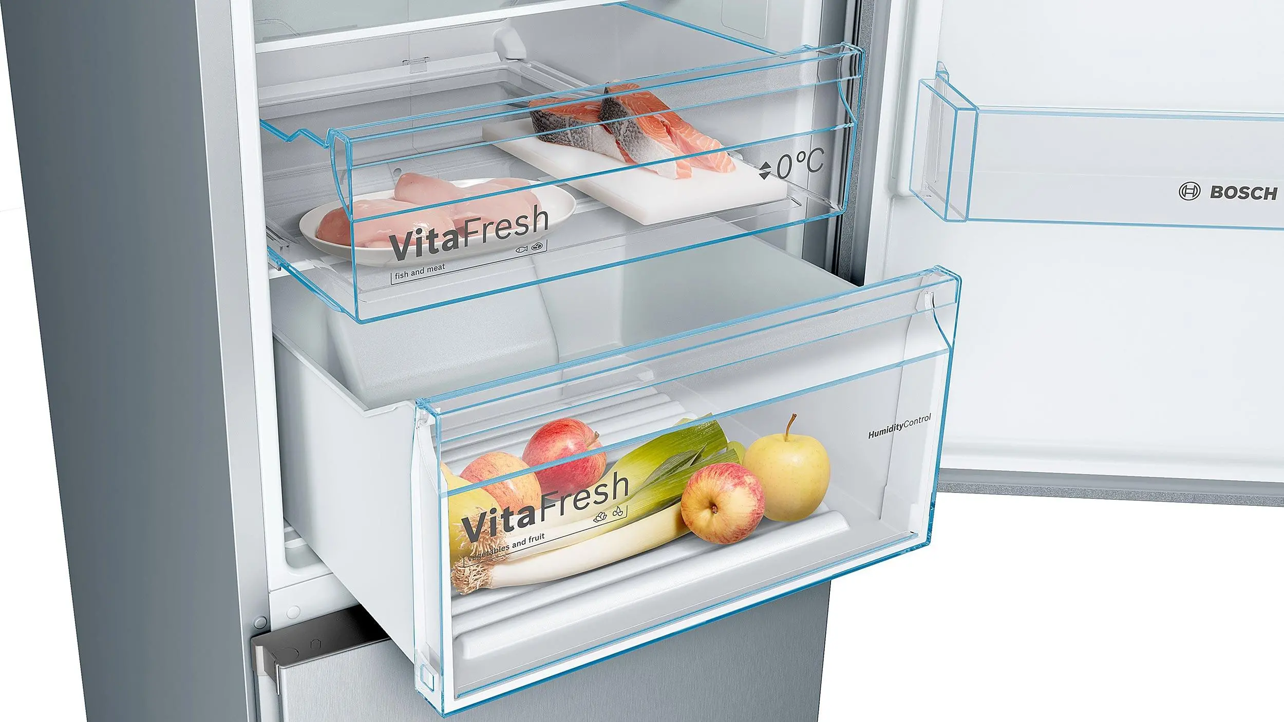 Lodówka Bosch Serie 4 KGN39VLEB Pełny No Frost 203cm Szuflada z kontrolą wilgotności Stalowy