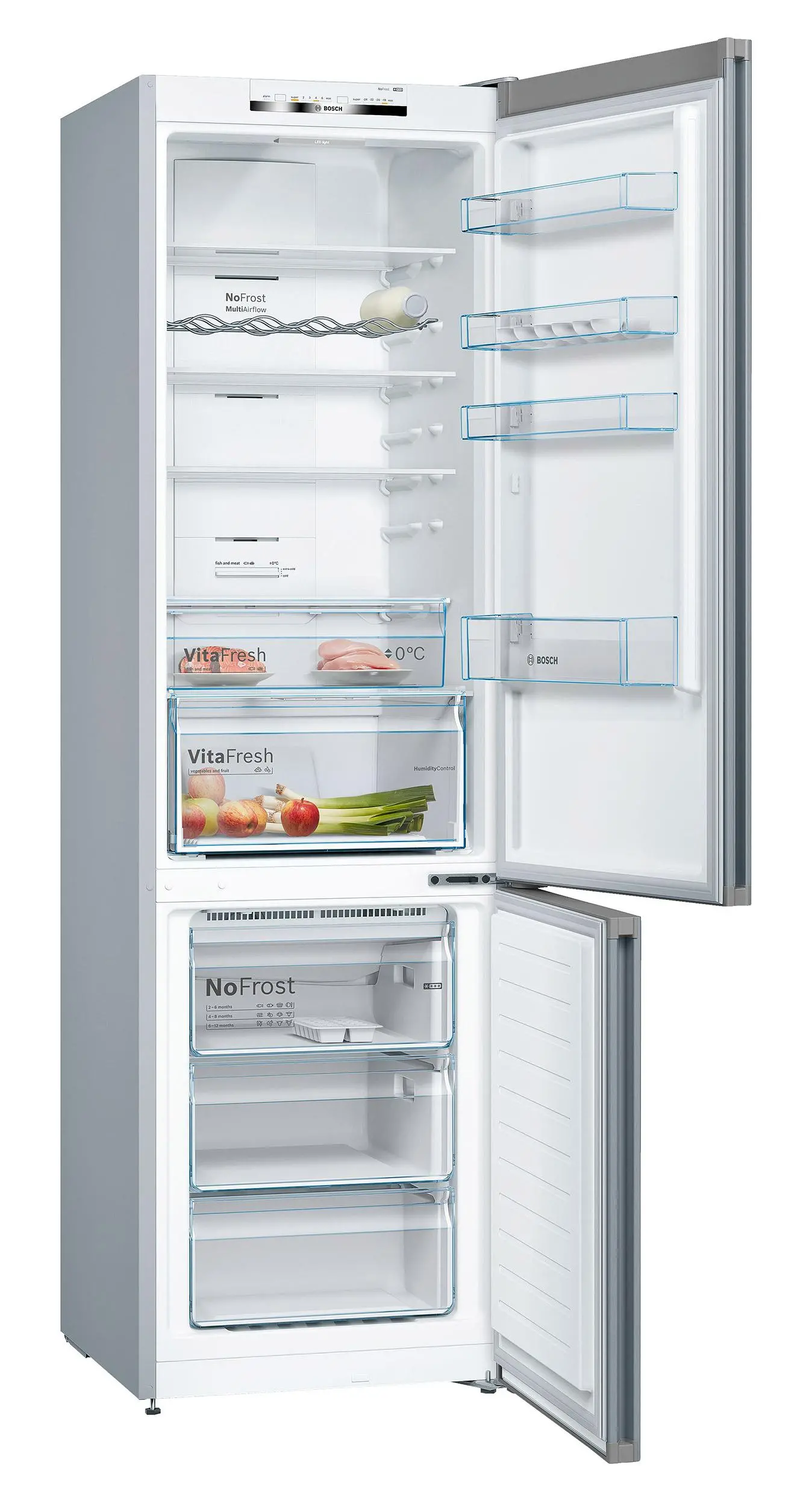 Lodówka Bosch Serie 4 KGN39VLEB Pełny No Frost 203cm Szuflada z kontrolą wilgotności Stalowy