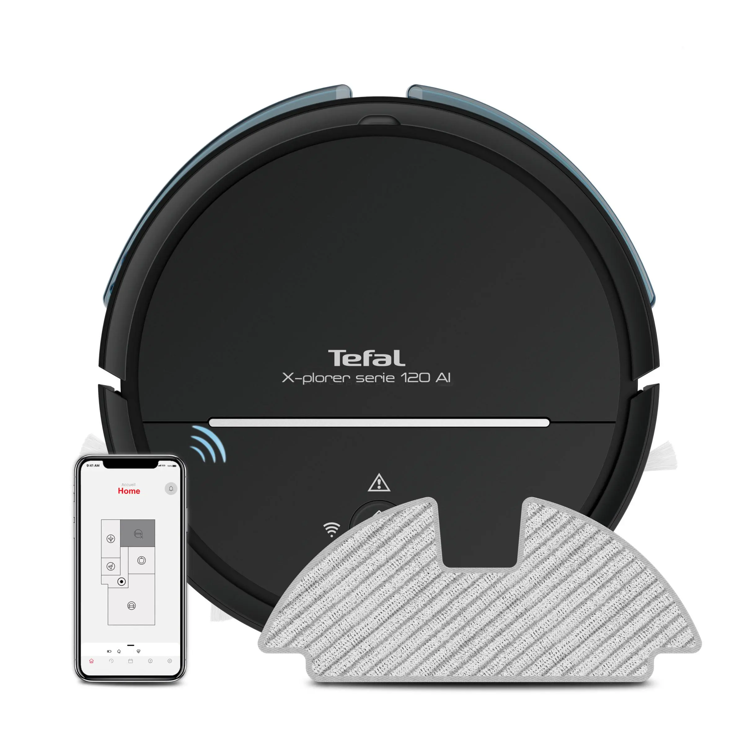 Robot sprzątający Tefal X-plorer Serie 120 AI RG7865 Funkcja mopowania Tworzenie mapy pomieszczenia 65dB