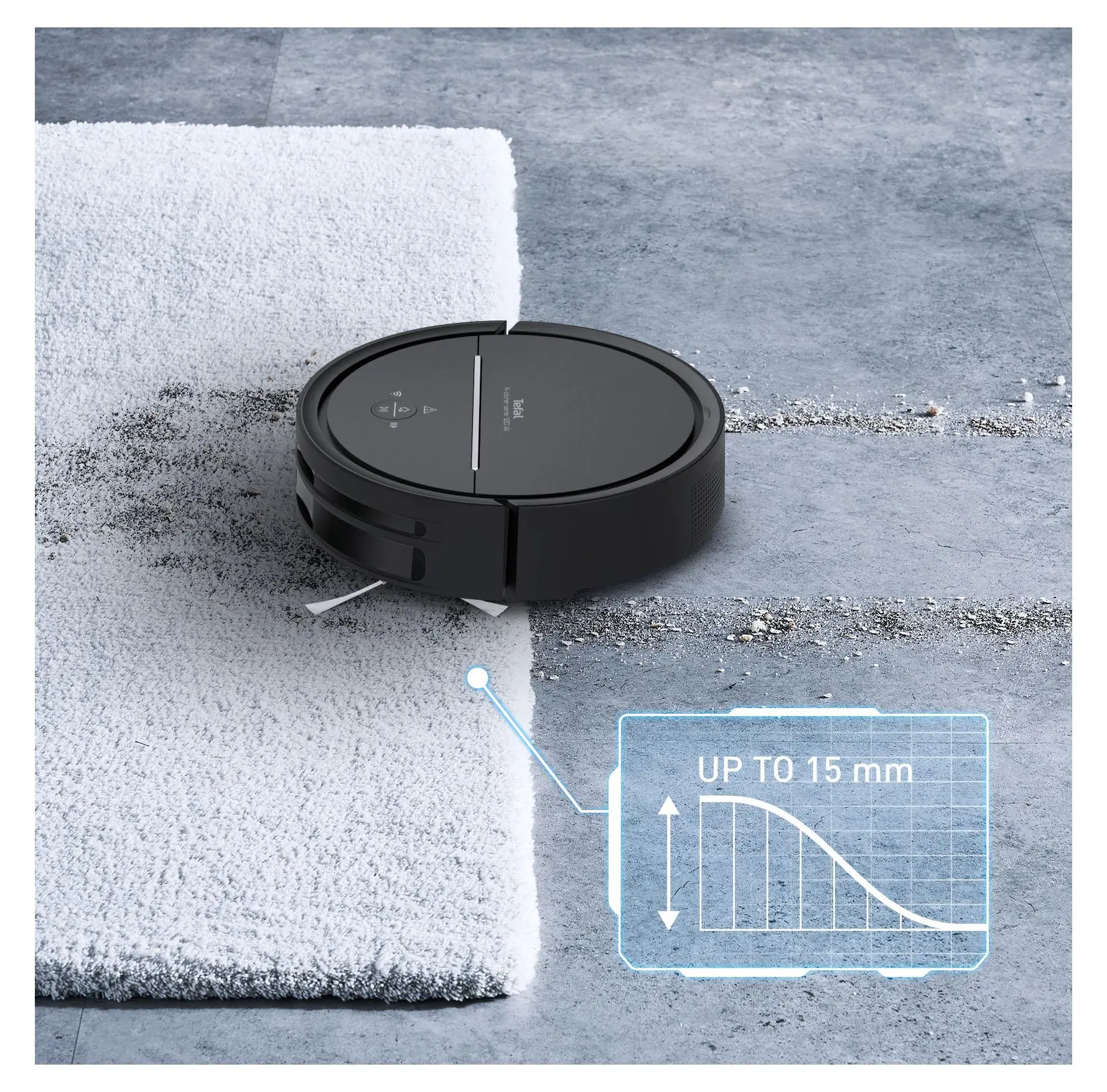 Robot sprzątający Tefal X-plorer Serie 120 AI RG7865 Funkcja mopowania Tworzenie mapy pomieszczenia 65dB