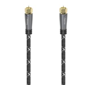 Kabel antenowy Hama 00205077 Premium wtyk F - wtyk F, 120dB, 1,5m (czarno-szary)