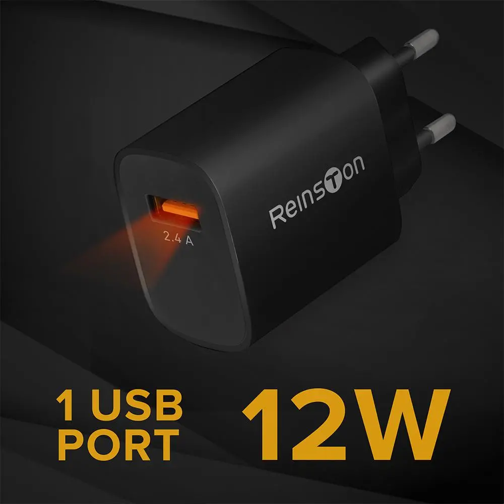 Ładowarka sieciowa Reinston ELSI012 USB-A 2.4A Czarny