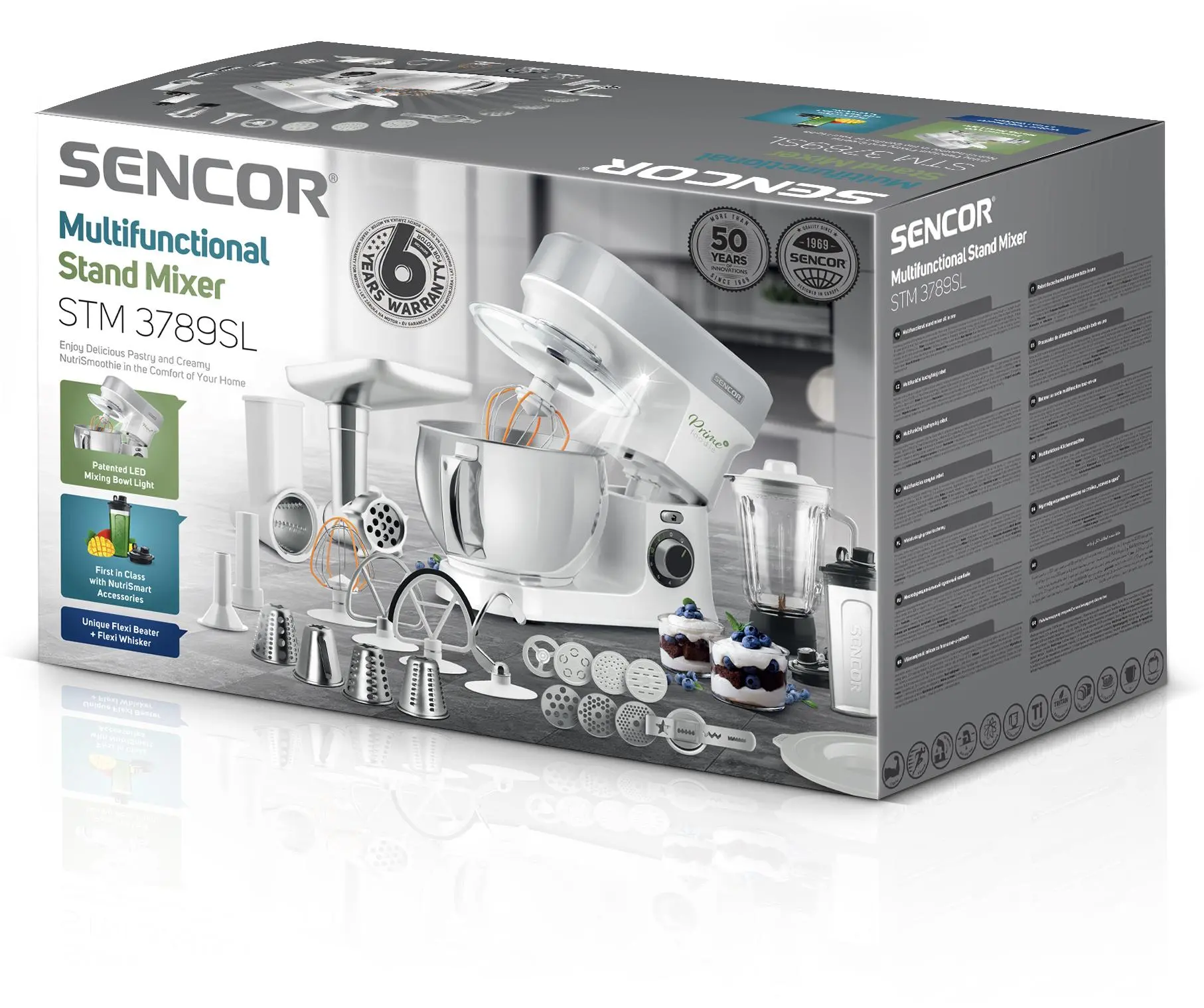 Robot planetarny Sencor STM 3789SL 1200W Maszynka do mielenia Szatkownica Blender kielichowy