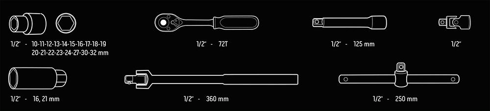 NEO Tools 08-674 1/2" 25 szt.