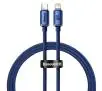 Kabel Baseus USB-C do Lightning Crystal 20W 1,2m Niebieski