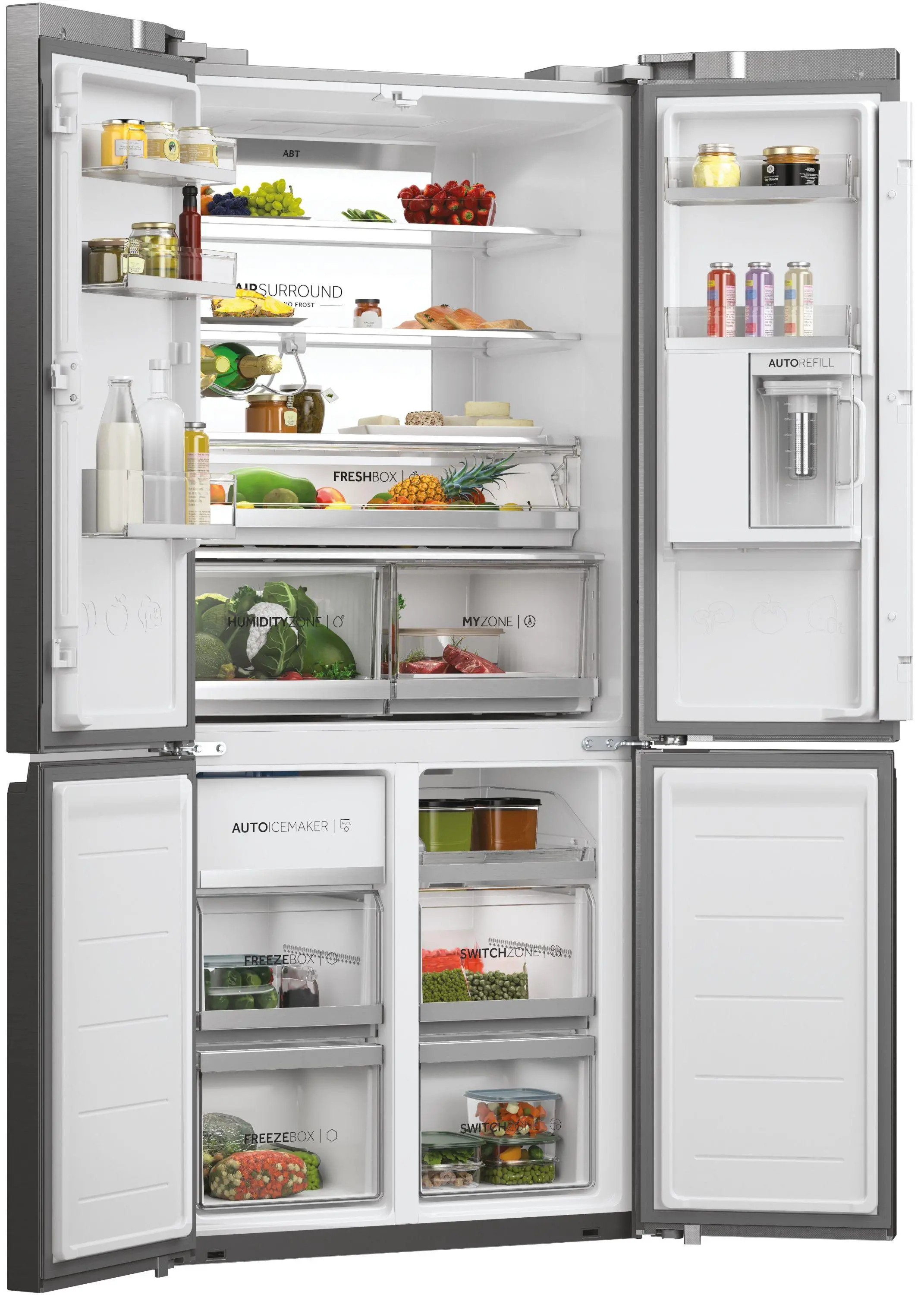 Lodówka Haier Seria 7 HCW7819EHMP Pełny No Frost 192,5cm Dystrybutor wody Zdalne sterowanie Inox