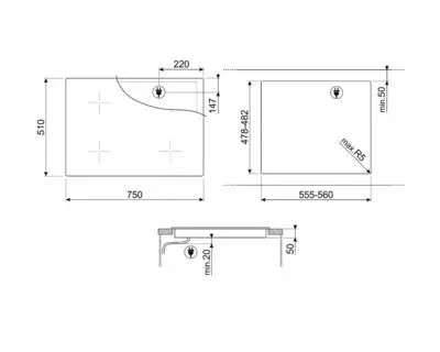 Płyta indukcyjna Smeg SI4742D 75cm