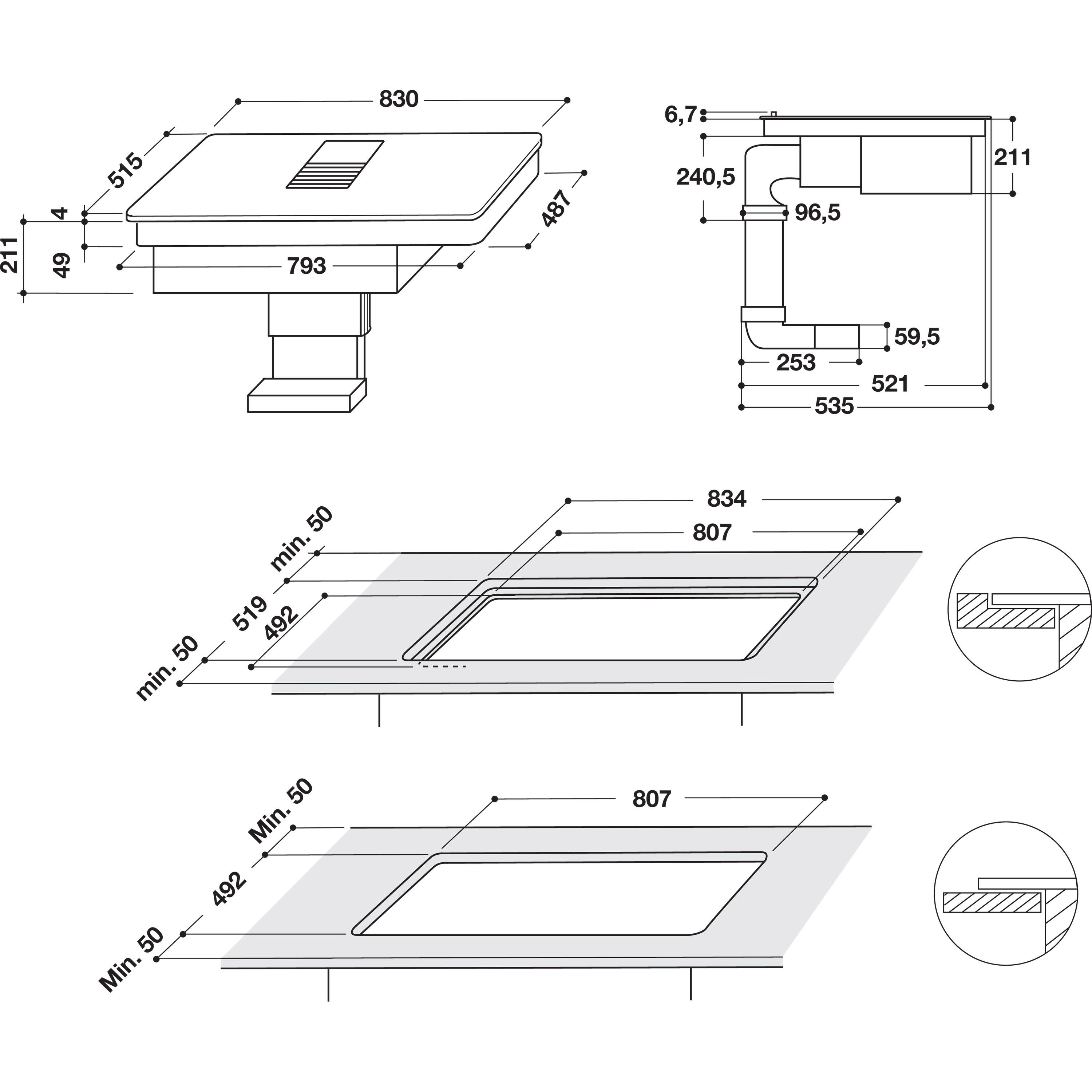 Płyta indukcyjna z okapem Whirlpool WVH 92 K/1 83cm