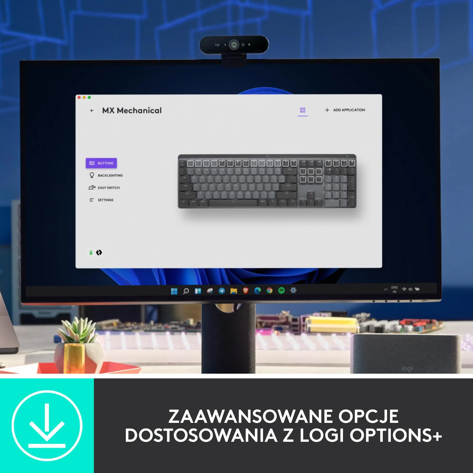 Klawiatura mechaniczna Logitech MX Mechanical Brown Switch Grafitowy