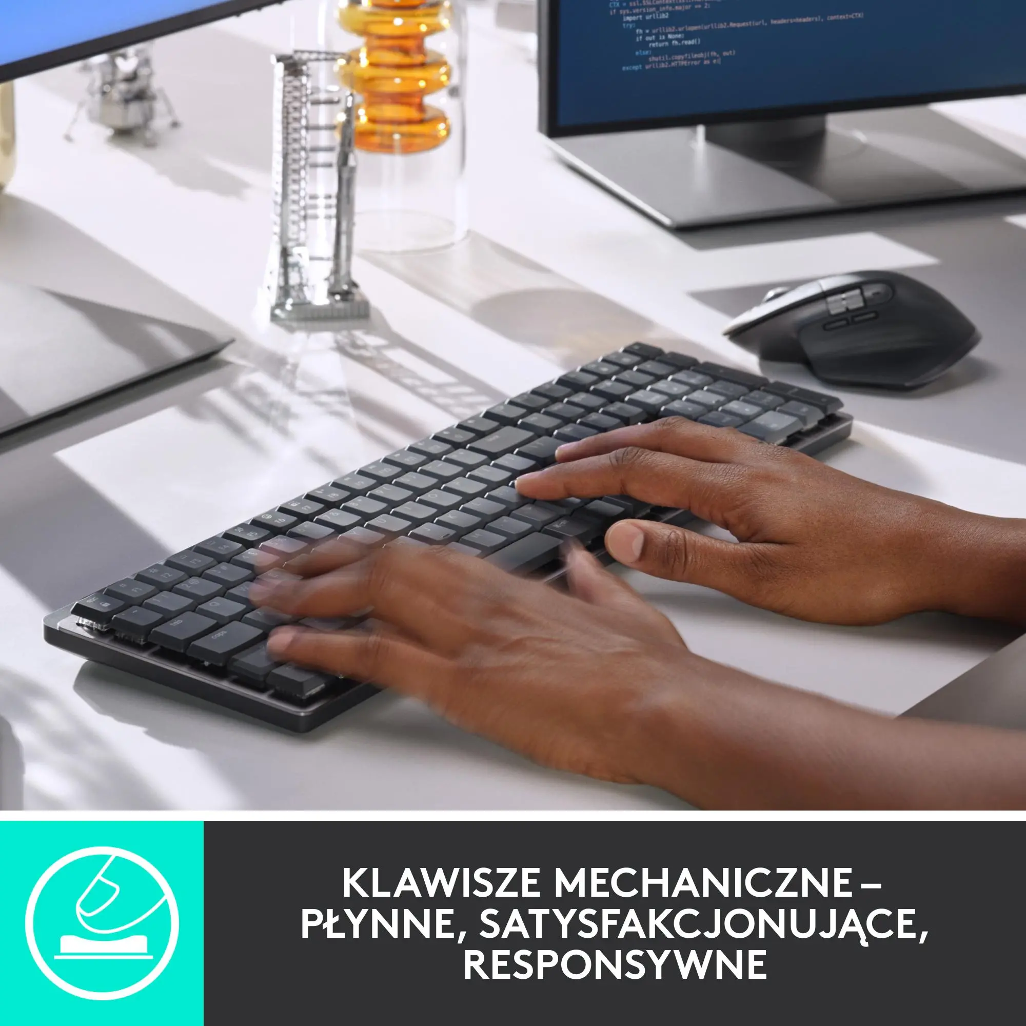 Klawiatura mechaniczna Logitech MX Mechanical Brown Switch Grafitowy