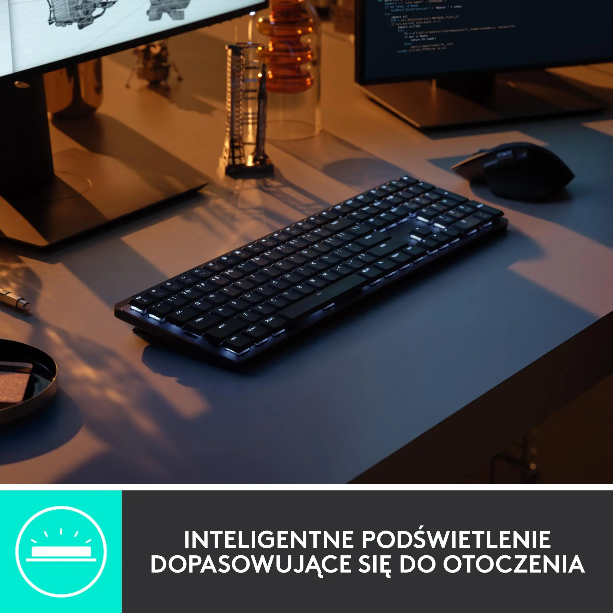 Klawiatura mechaniczna Logitech MX Mechanical Brown Switch Grafitowy