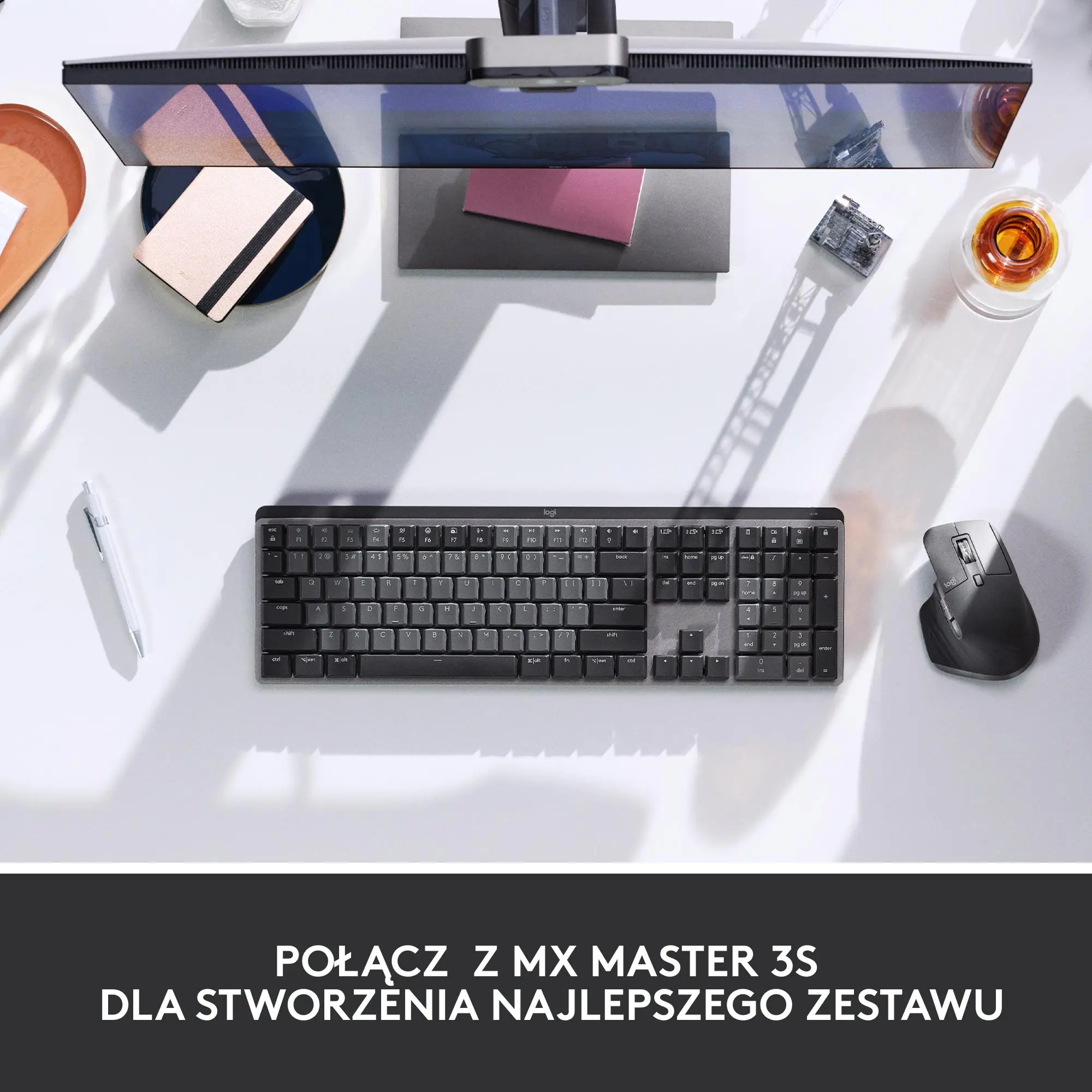 Klawiatura mechaniczna Logitech MX Mechanical Brown Switch Grafitowy