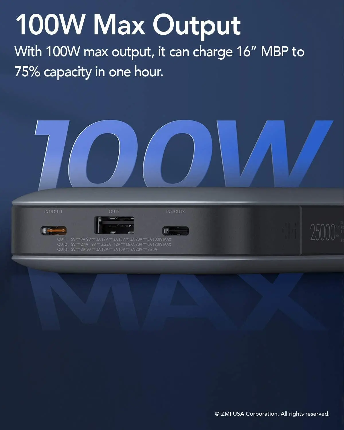 Powerbank ZMI PowerPack QB826G 25000mAh PD 210W Szary