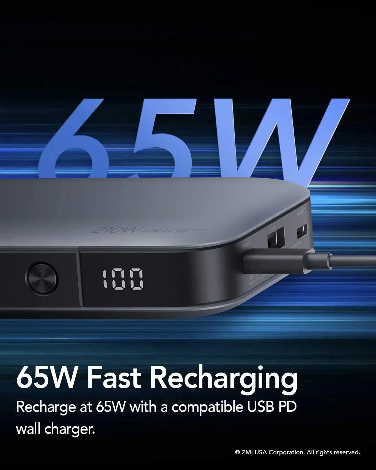 Powerbank ZMI PowerPack QB826G 25000mAh PD 210W Szary