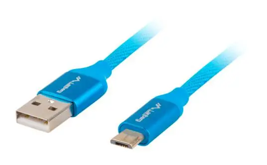 Kabel Lanberg USB 2,0 do microUSB QC 3,0 1,8m Niebieski
