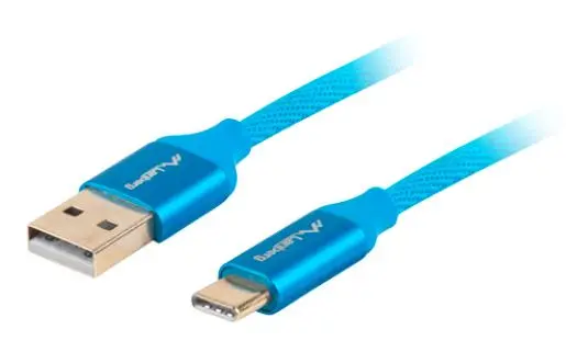Kabel Lanberg USB do USB-C QC 3,0 1m Niebieski