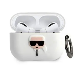 Etui na słuchawki Karl Lagerfeld KLACAPSILGLWH Silicone Ikonik AirPods Pro Cover Biały