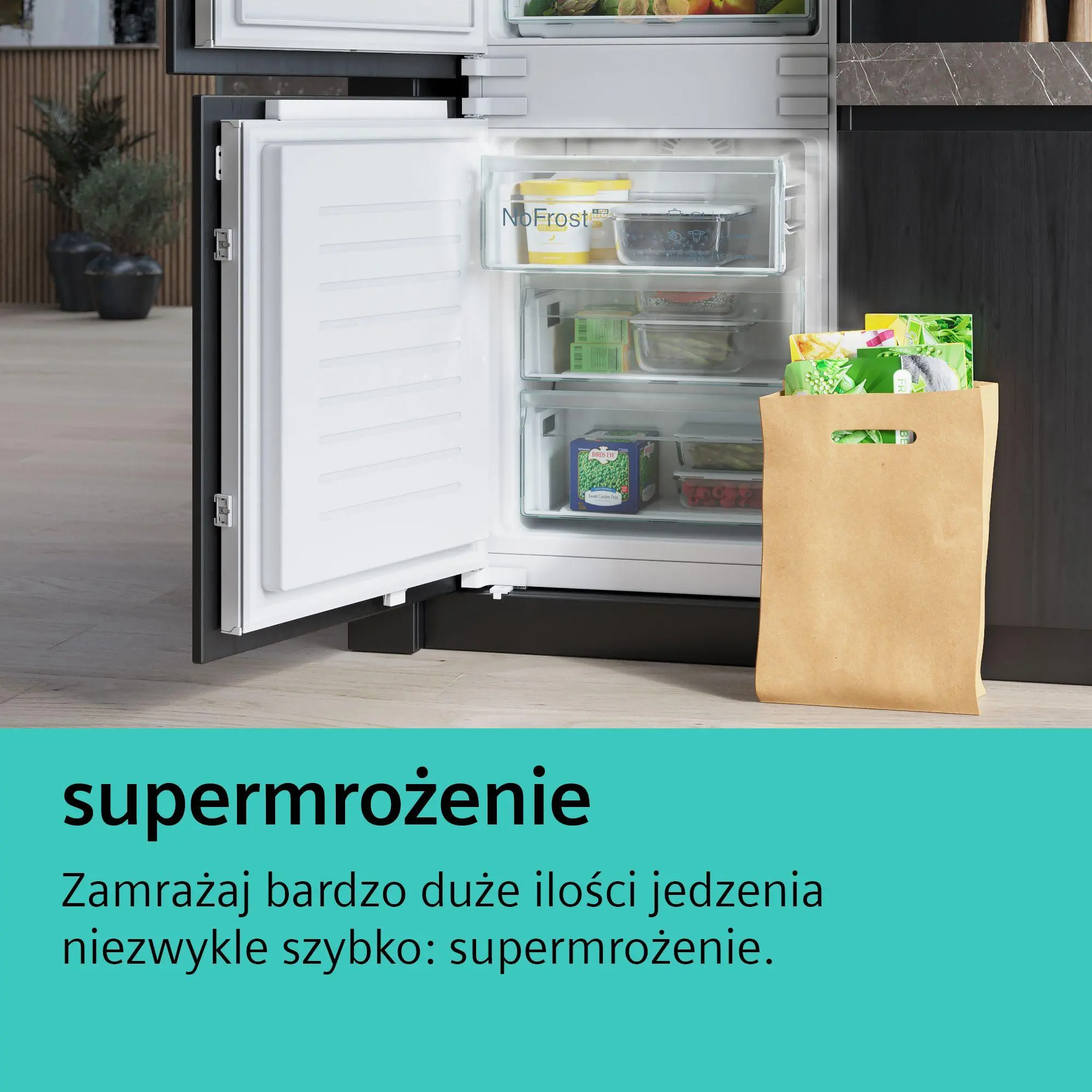 Lodówka Siemens iQ500 KG49NAIBT Pełny No Frost 203cm Szuflada z kontrolą wilgotności Srebrny