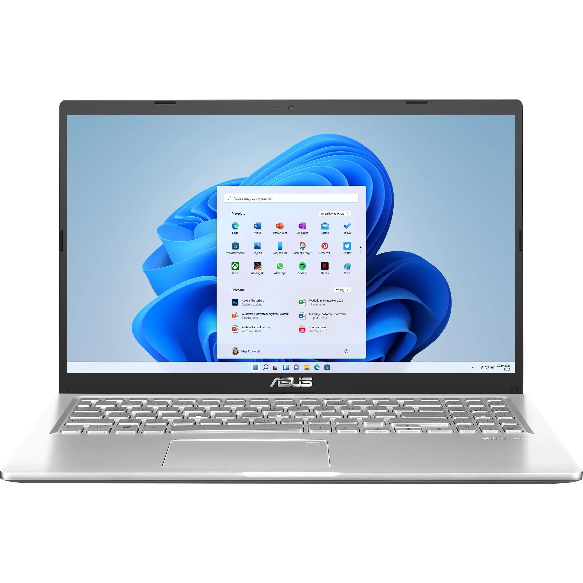 Laptop ASUS X515JA-BQ3599W 15,6" Intel® Core i3-1005G1 8GB RAM 256GB Dysk SSD Win11S Srebrny