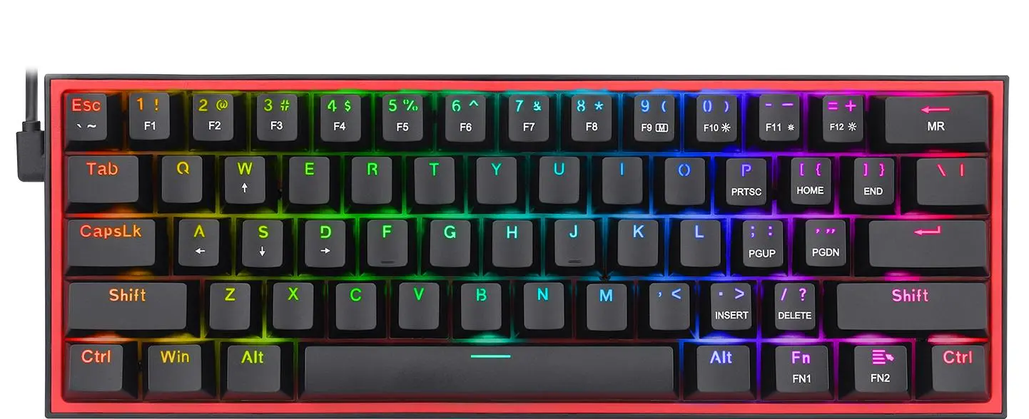 Klawiatura mechaniczna Redragon K617 Fizz RGB Red Box Switch  Czarny