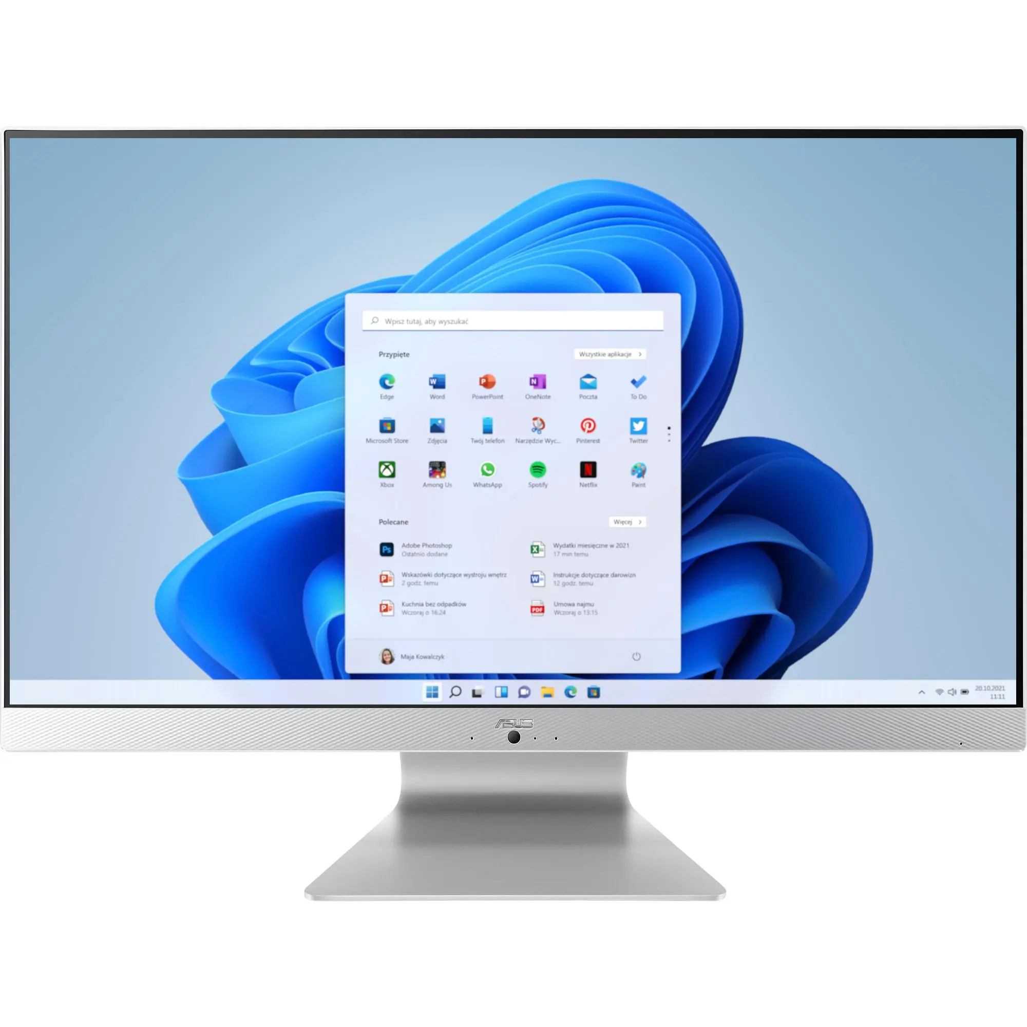 Komputer ASUS M3700WYAK-WA019W  R5 5625U  27" 8GB RAM  512GB Dysk SSD Win11 Biały