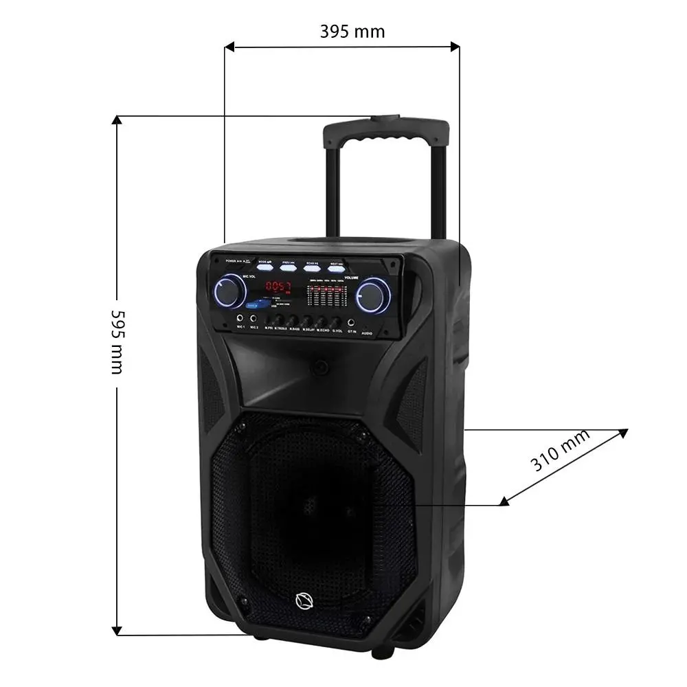 Power Audio Manta SPK5021PRO FONOS 80W Bluetooth Radio FM Mikrofon Karaoke Czarny