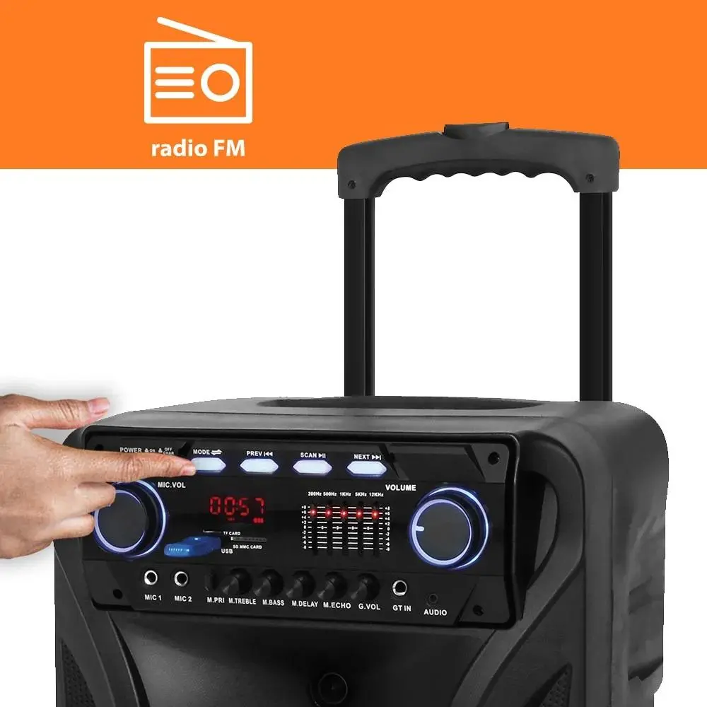 Power Audio Manta SPK5021PRO FONOS 80W Bluetooth Radio FM Mikrofon Karaoke Czarny