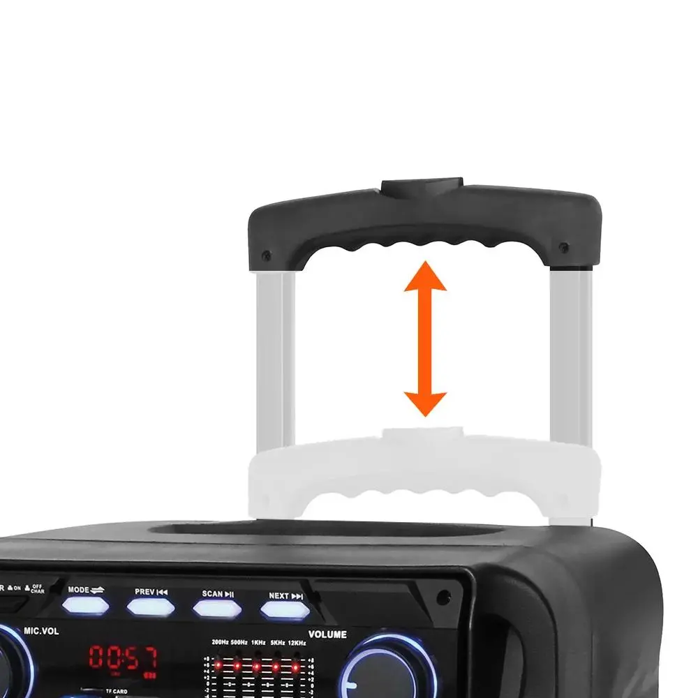 Power Audio Manta SPK5021PRO FONOS 80W Bluetooth Radio FM Mikrofon Karaoke Czarny