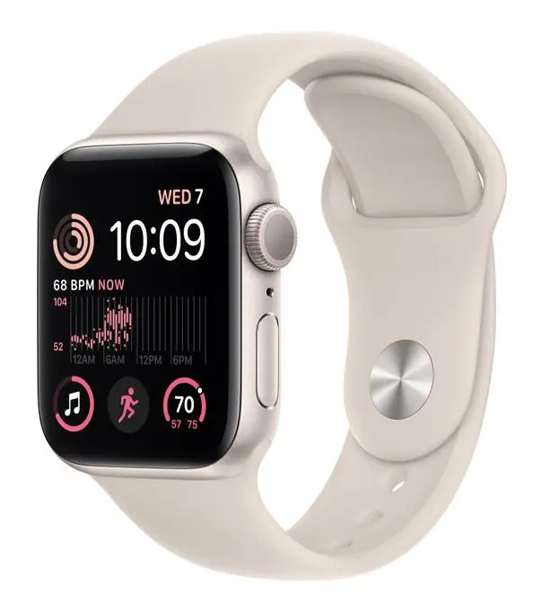 Apple Watch SE 2gen GPS koperta 40mm z aluminium Księżycowa poświata pasek sportowy Księżycowa poświata