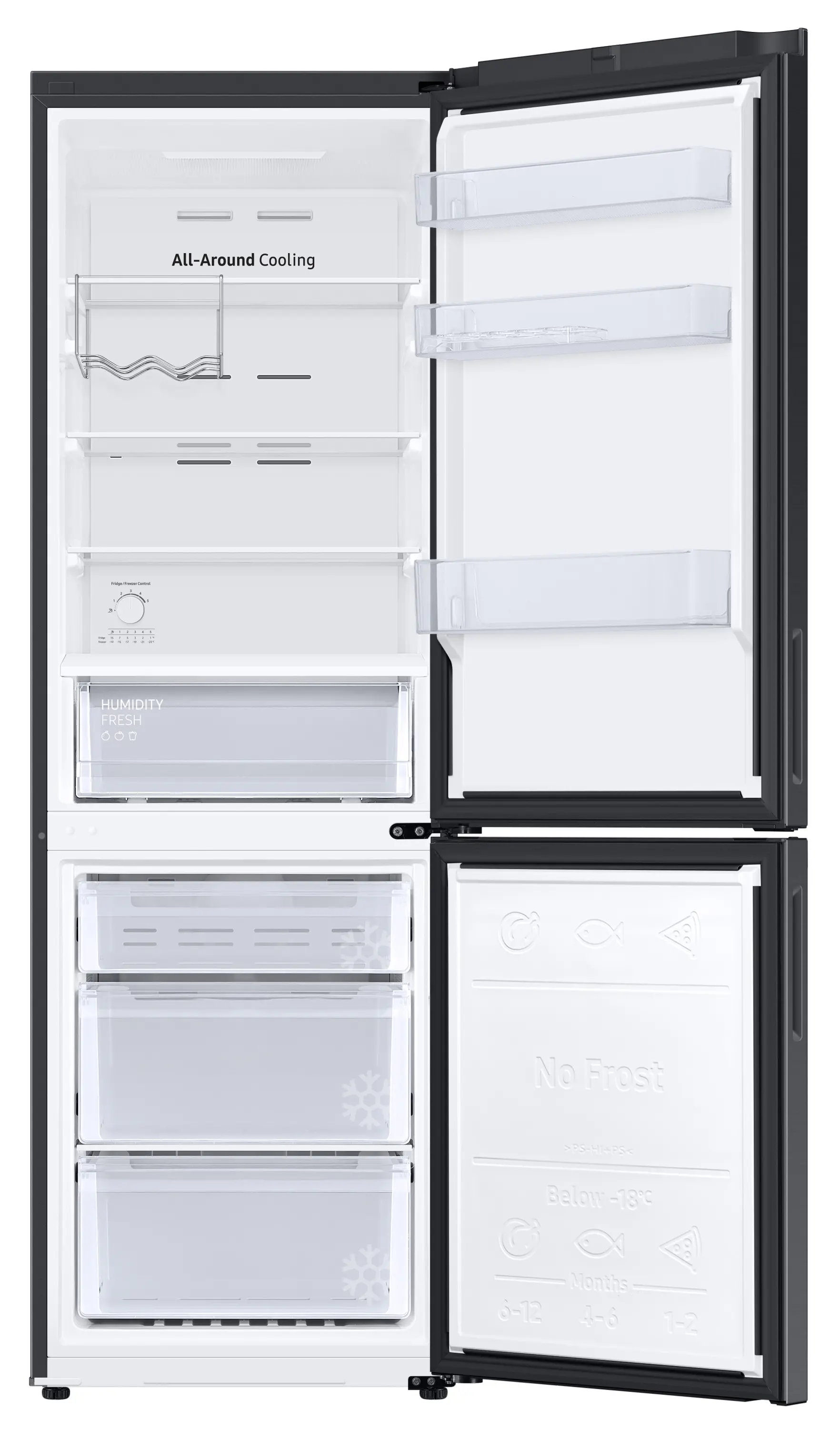 Lodówka Samsung RB33B612EBN Pełny No Frost 185,3cm Szuflada z kontrolą wilgotności Czarny