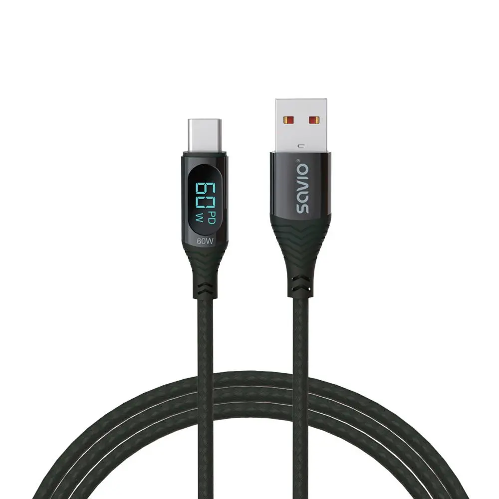 Kabel Savio CL-172 USB-A-USB-C 1m Czarny