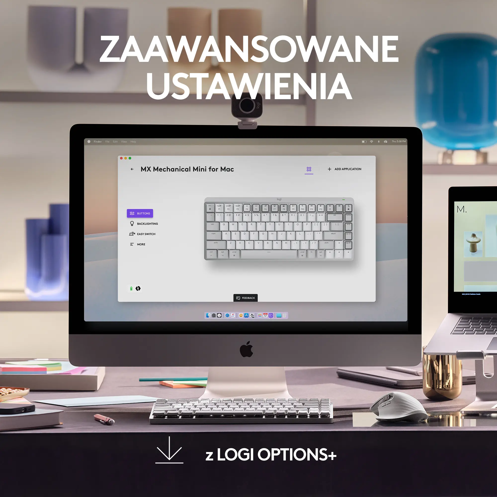Klawiatura mechaniczna Logitech MX Mechanical Mini dla Mac  Szary