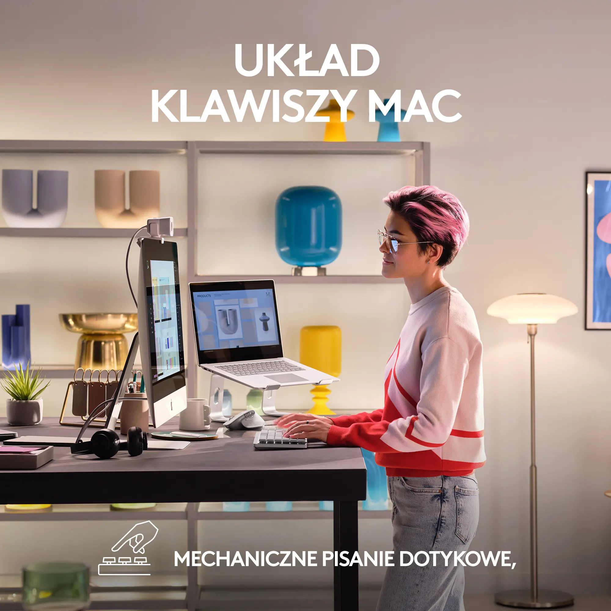 Klawiatura mechaniczna Logitech MX Mechanical Mini dla Mac  Szary