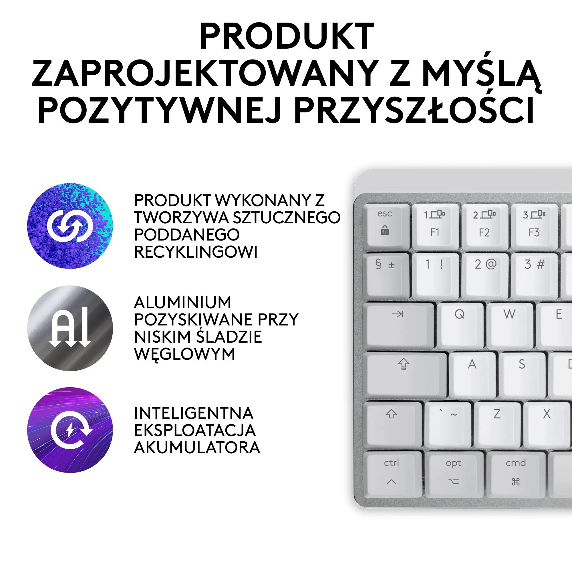 Klawiatura mechaniczna Logitech MX Mechanical Mini dla Mac  Szary
