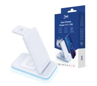 Ładowarka indukcyjna 3mk Hyper Wireless Charger 3w1 15W Biały