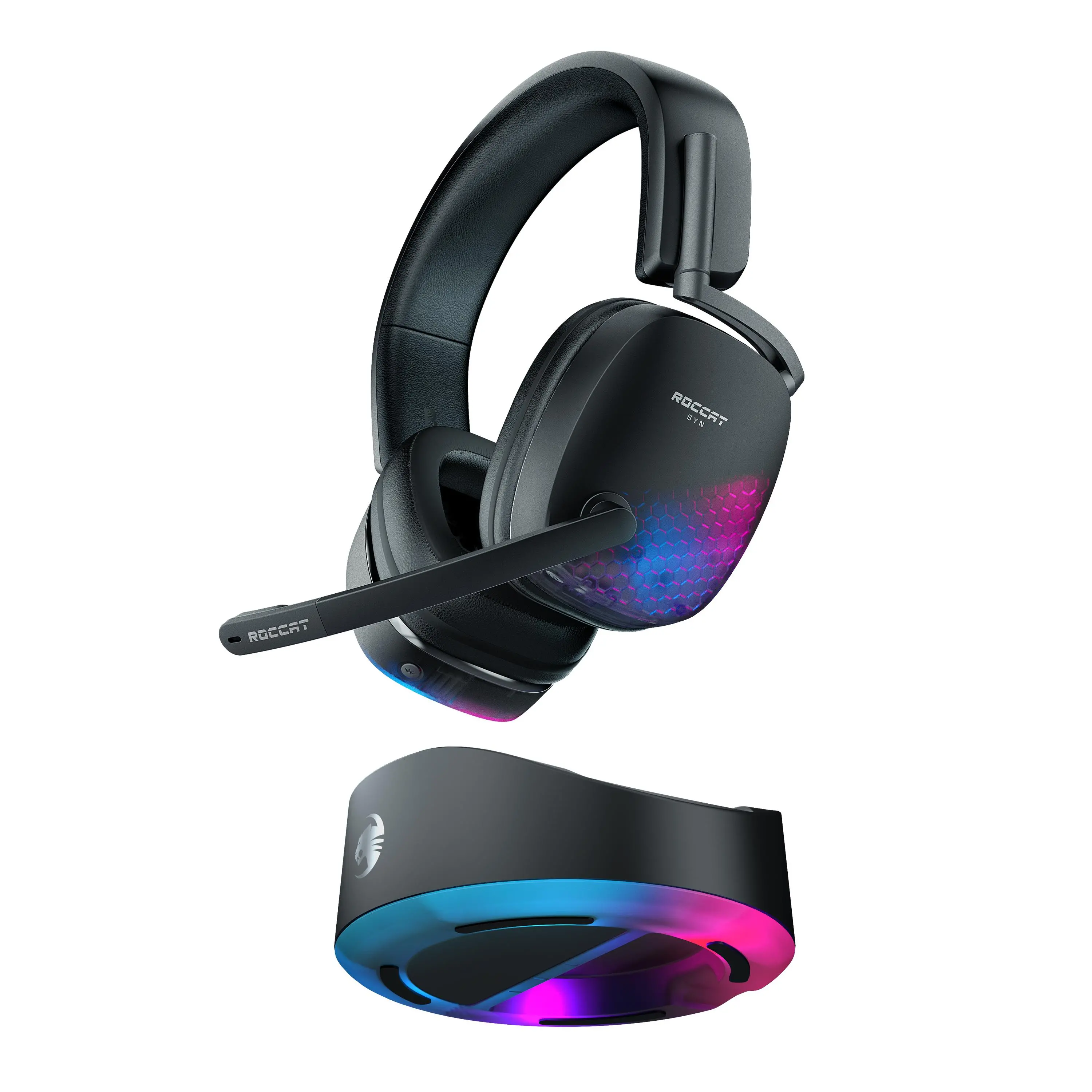 Słuchawki bezprzewodowe z mikrofonem Roccat Syn Max Air Nauszne Czarny