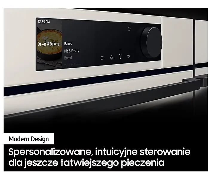 Piekarnik elektryczny parowy Samsung Bespoke NV7B6665IAA Dual Cook Termoobieg AirFry Zdalne sterowanie Beżowy