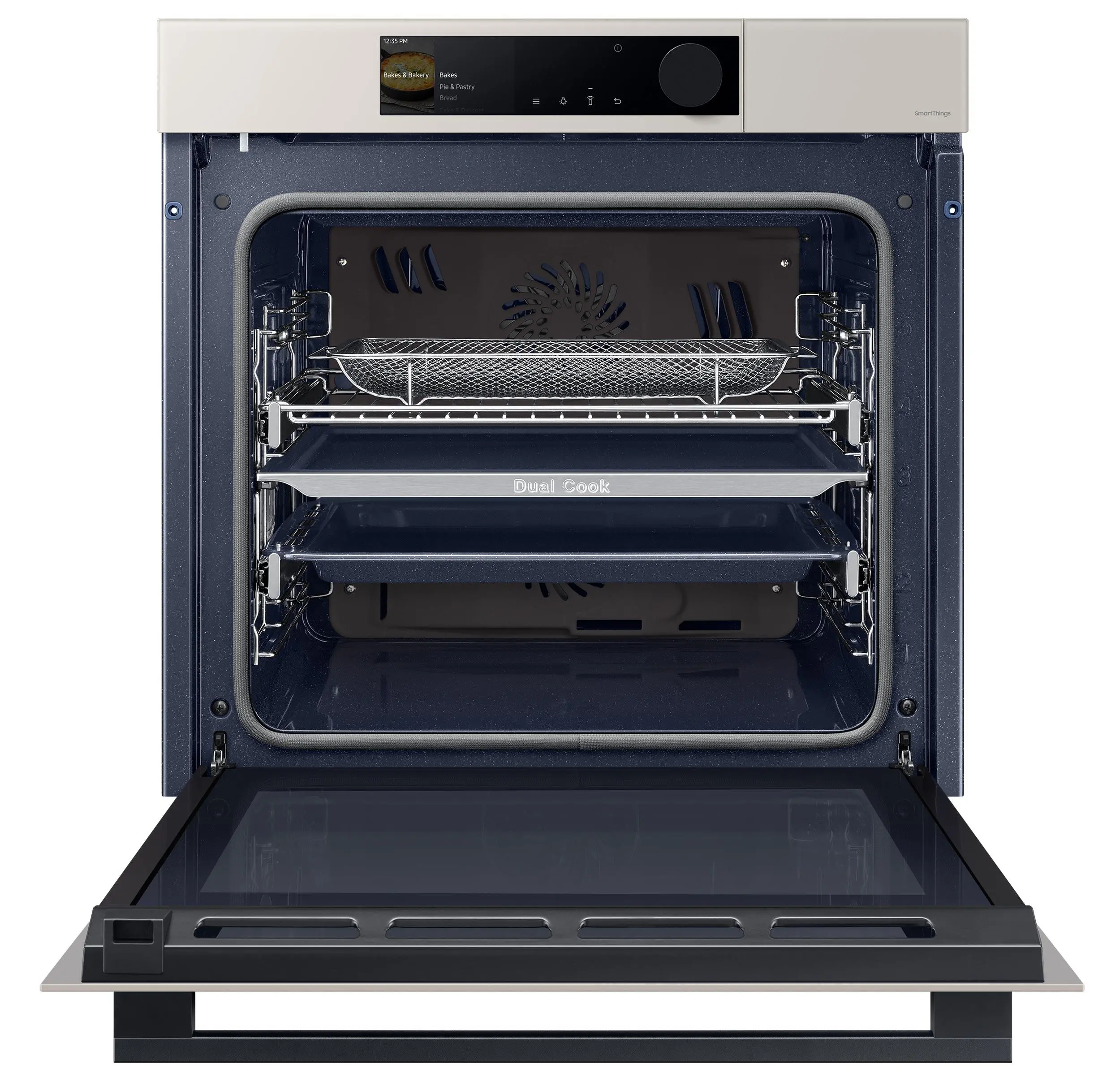 Piekarnik elektryczny parowy Samsung Bespoke NV7B6665IAA Dual Cook Termoobieg AirFry Zdalne sterowanie Beżowy